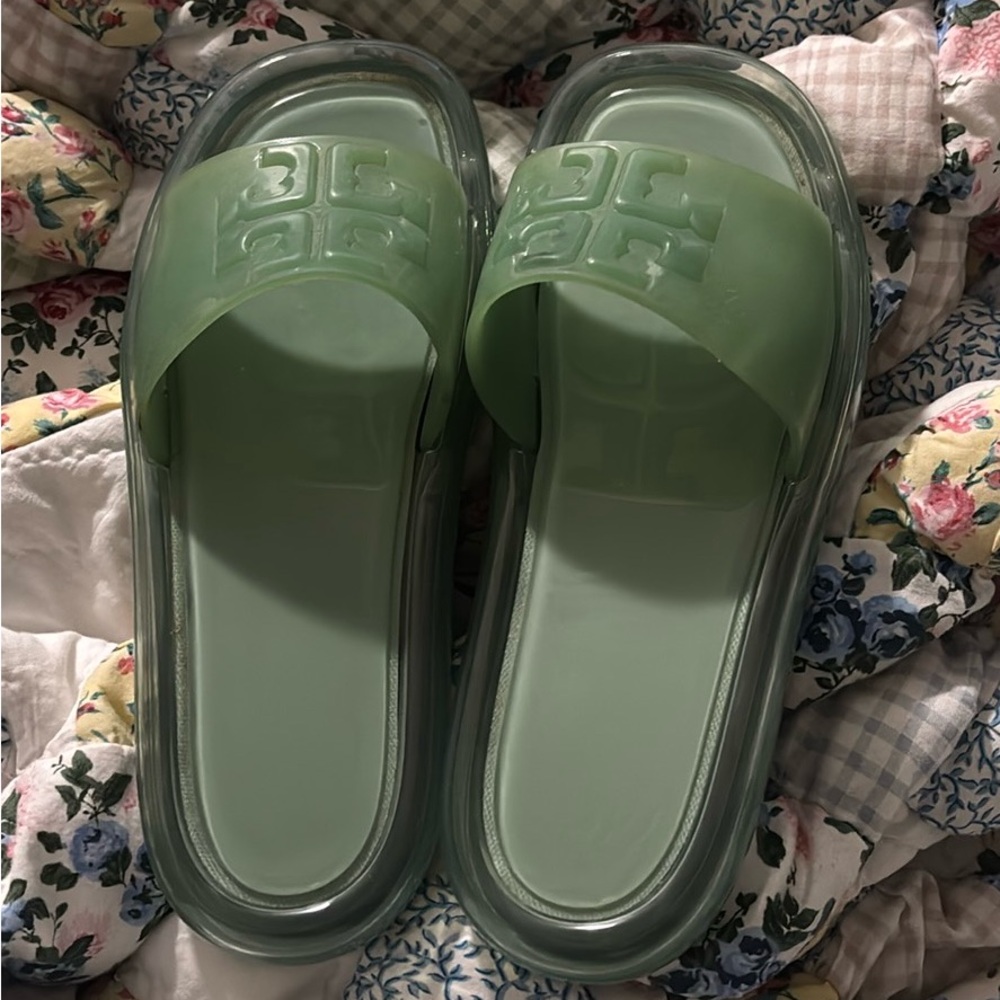 Stylish Green Slide Sandals